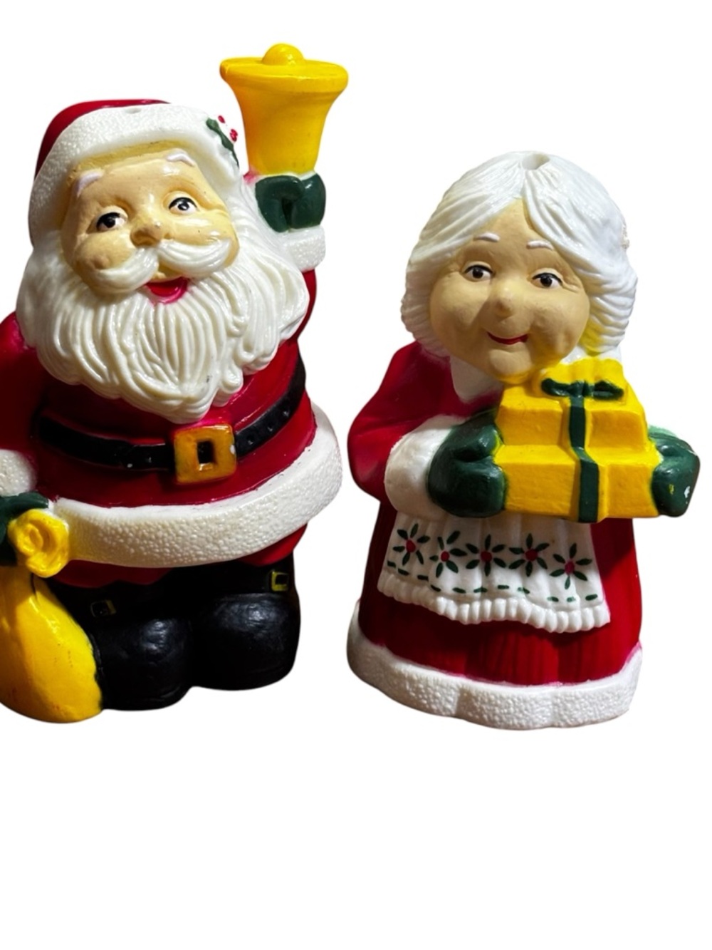 Mr. and Mrs. Santa Claus salt pepper shakers vintage Hallmark from Hong Kong